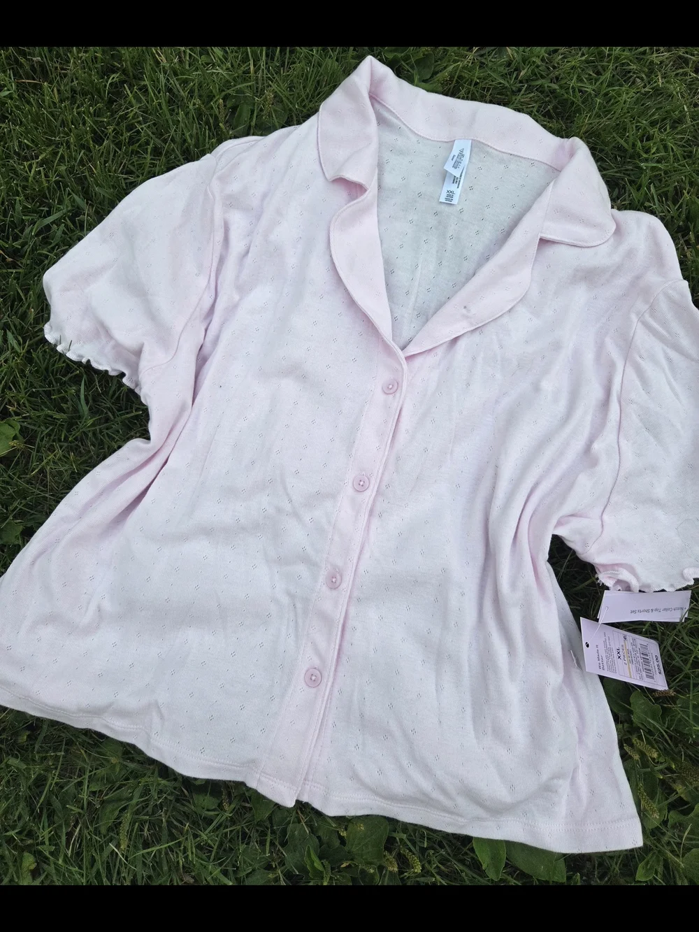 wild fable Light Pink Short Sleeve Button PJ Set